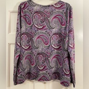 Talbots Merino Wool Sweater in Purple Paisley